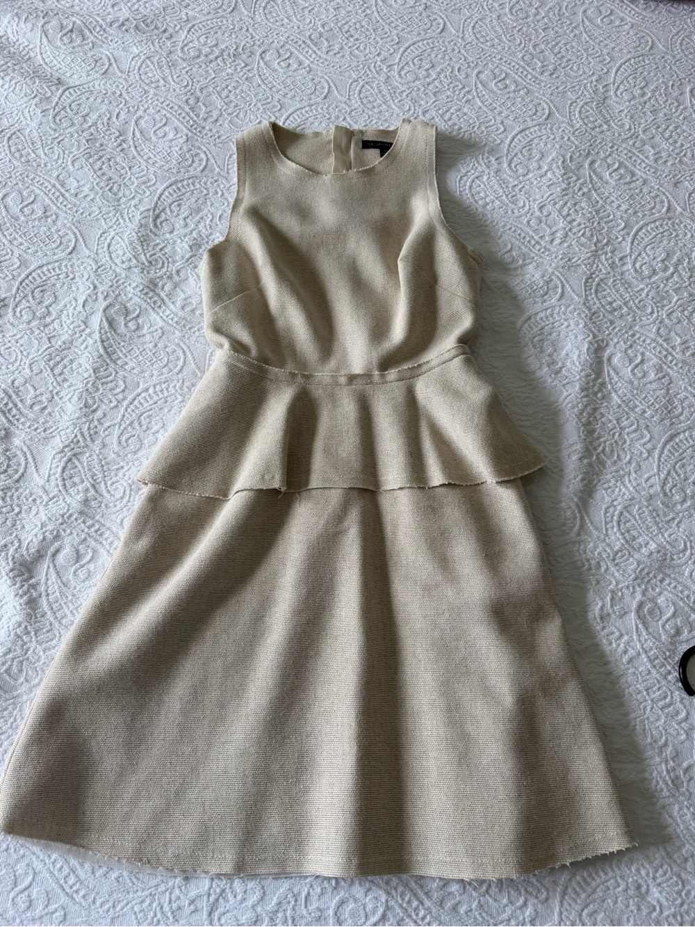 Banana Republic Beige Sleeveless Peplum Dress